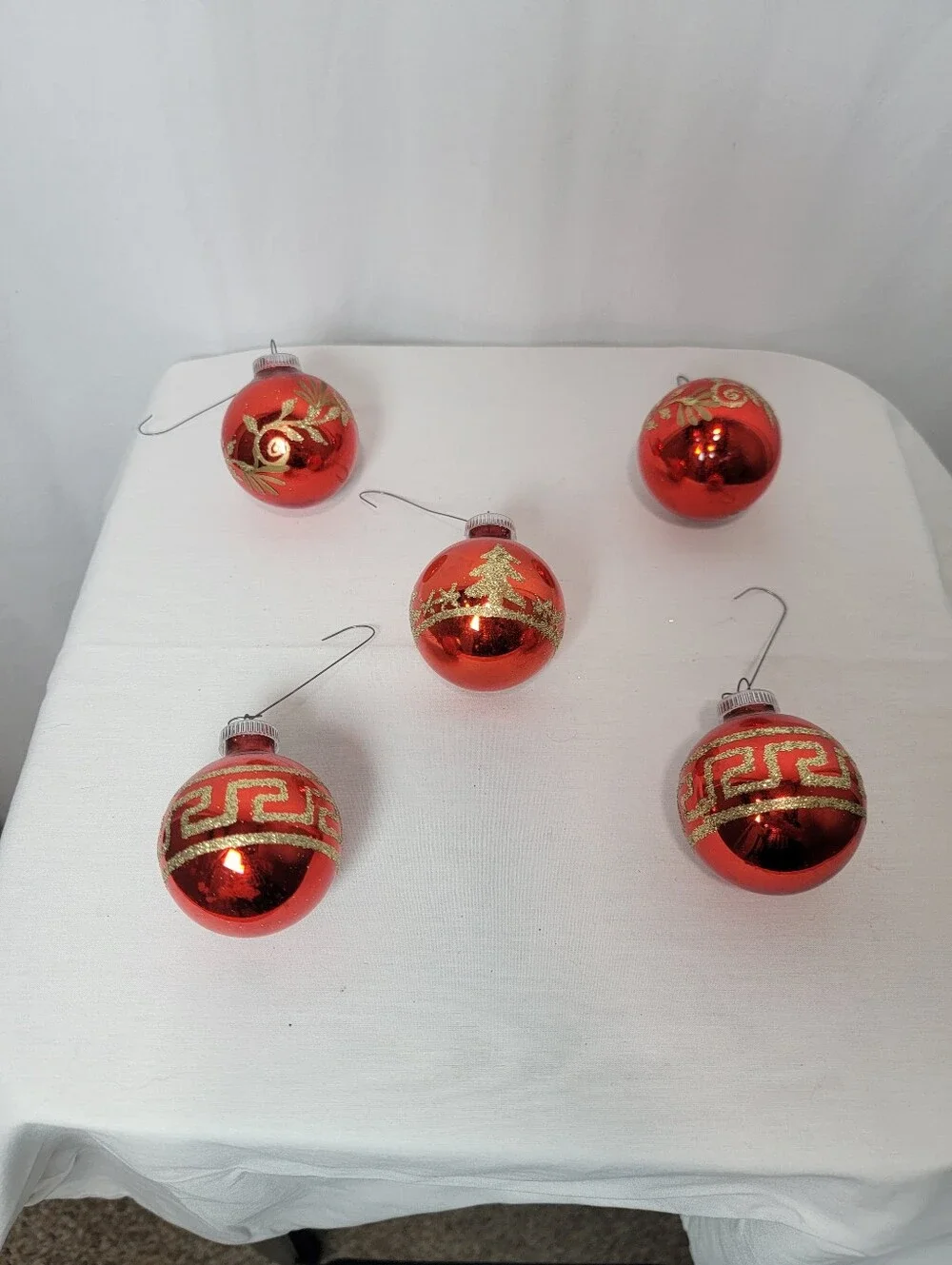 Vintage West Germany Christmas Ornaments Set Of Five